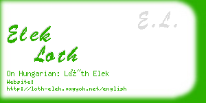 elek loth business card